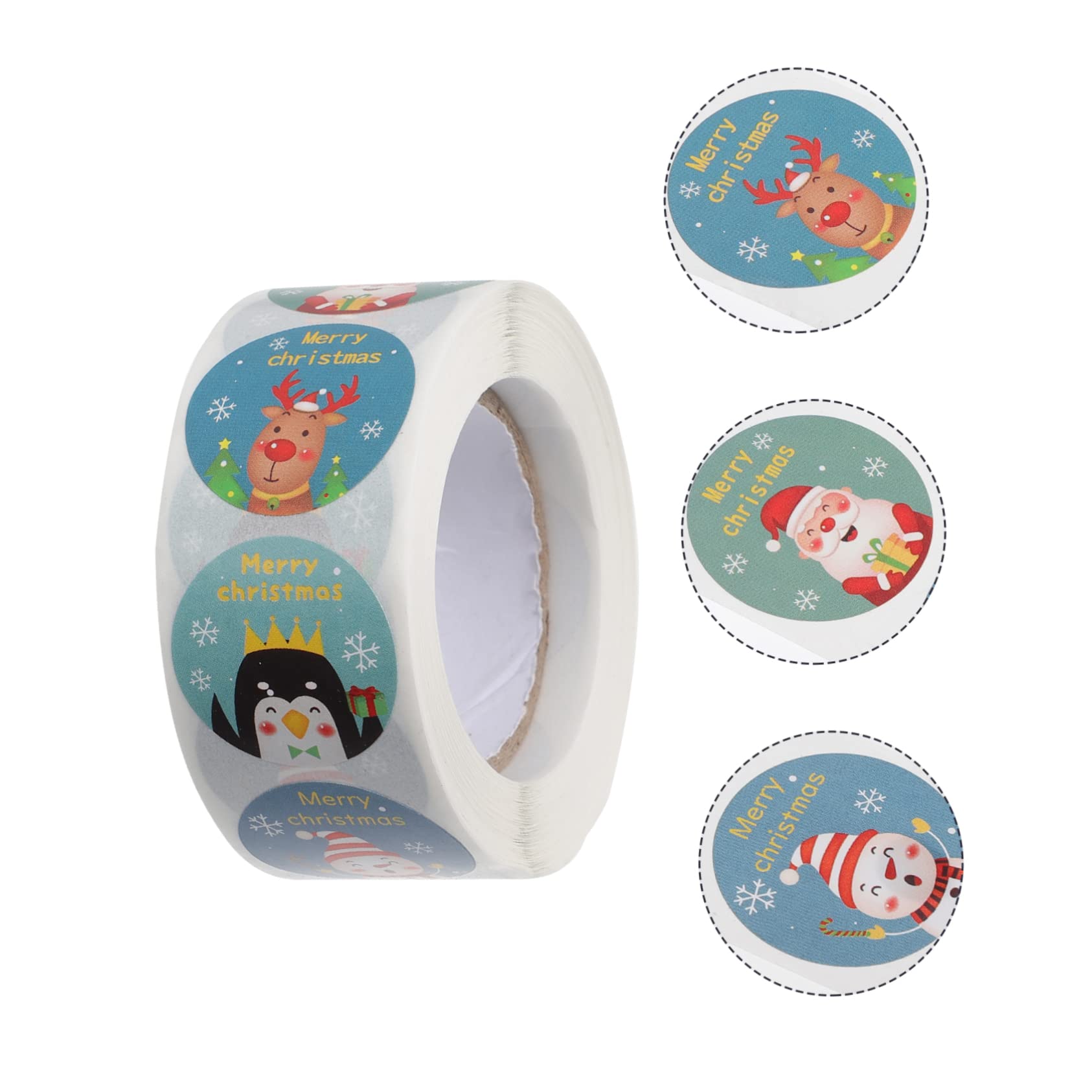 SHINEOFI 8rotoli Etichette Adesive Natalizie Stickers Per Decorazioni Adesivi Festivi Per Buste Renne e Facili Applicare