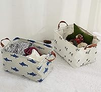 Vista 6 de Cesta de almacenamiento de lona, plegable, organizador con contenedores