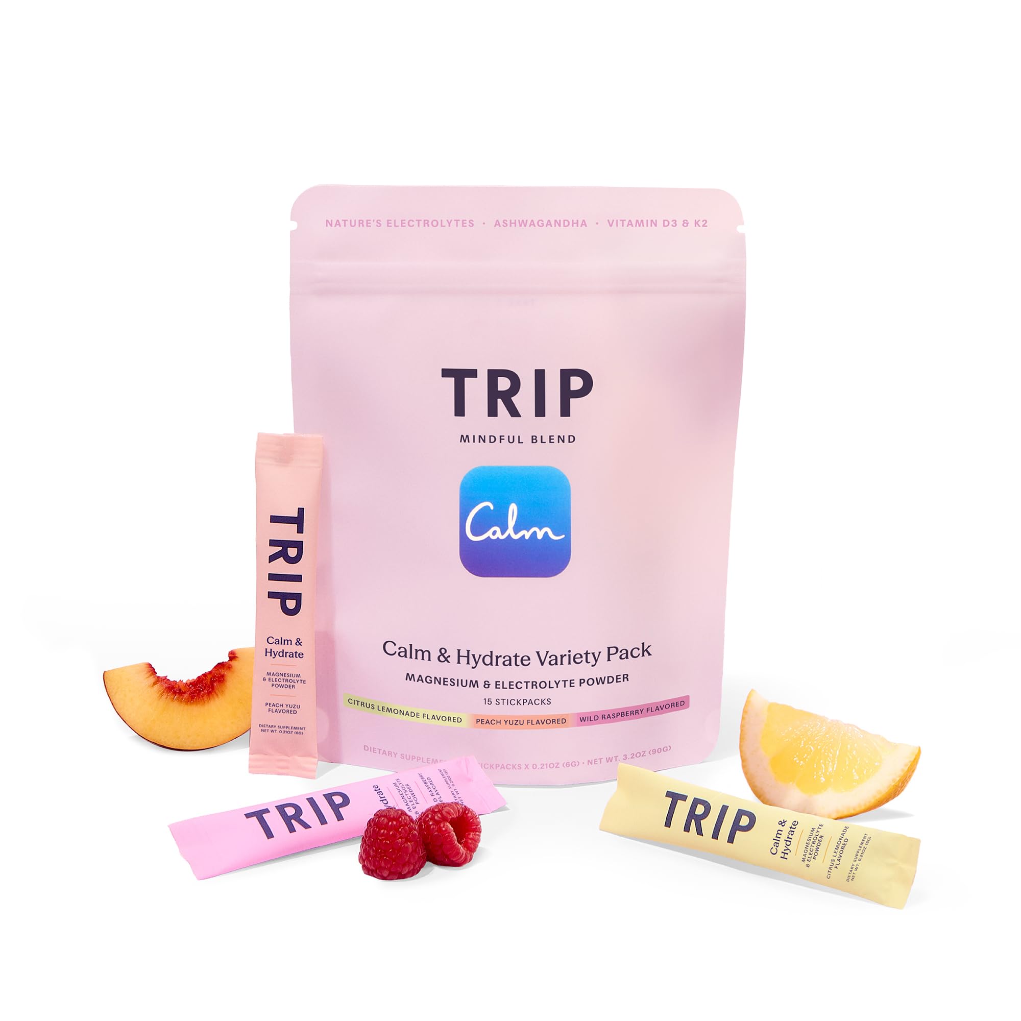 TRIP Calm Magnesium Glycinate Powder, Relaxation Drink Mix Pomegranate 30ct — Amazon image 15