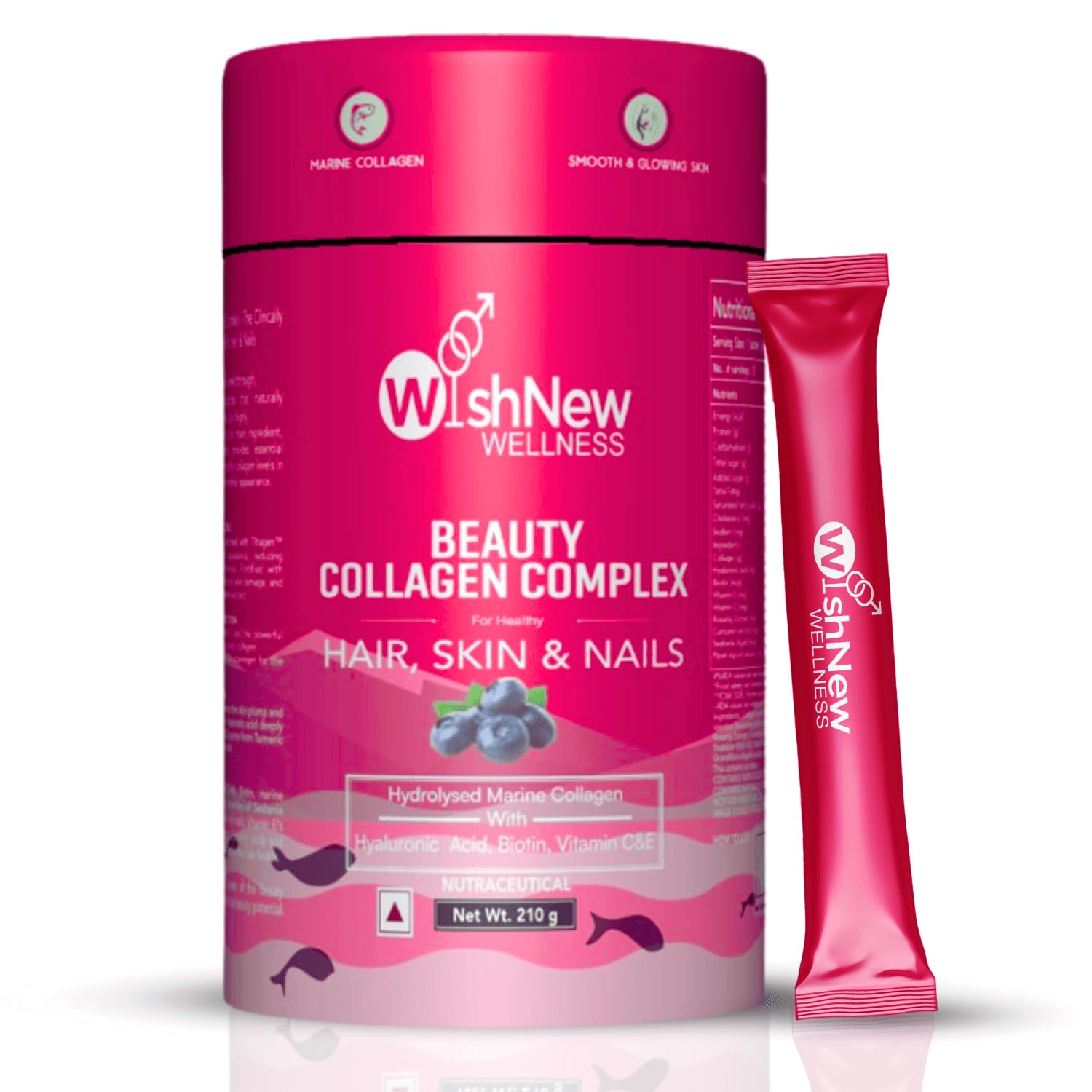 BEAUTY COLLAGEN COMPLEX, 21 Servings | Berry Flavor | Nourishment for Healthy Hair, Skin & Nails | 1 Sachet (10g) Daily