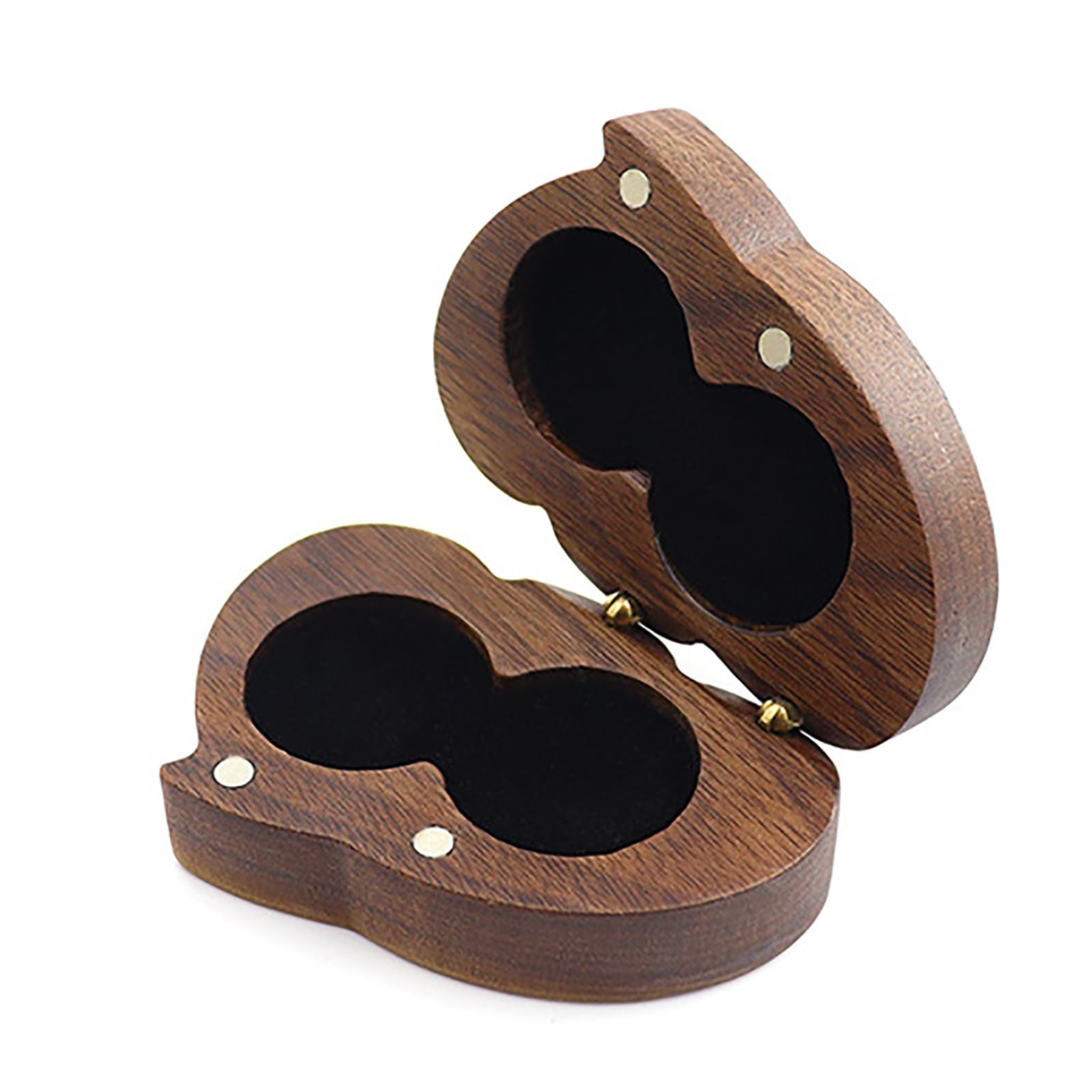 DUMRALBQE Wooden Ring Box Double Solid Wood Storage Box Creative Wooden Ring for Storage and Placement(Noir)