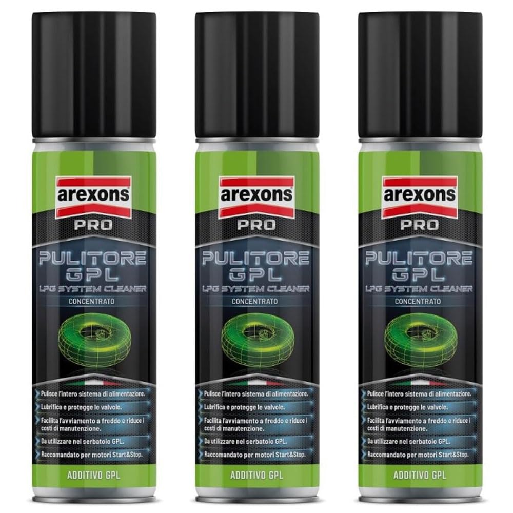 Generico Pulitore Sistema Alimentazione GPL - Nuova Formula Completa con lubrificazione iniettori e valvole [Classe di efficienza energetica A+++] Kit PROMOZIONE 3 Pezzi