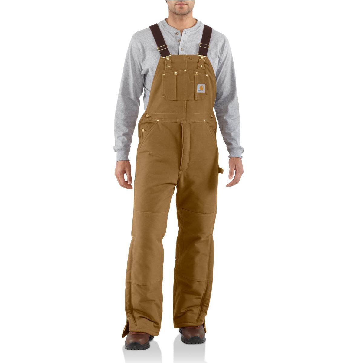 Amazon.co.jp: Carhartt メンズ 防寒キルト裏地 ダック ビブ 