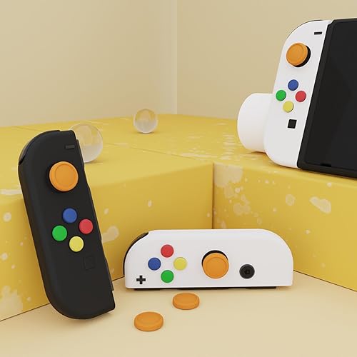 Vista 11 de eXtremeRate PlayVital - Tapas para joystick Switch Lite, tapa analógica de silicona para empuñaduras de pulgar OLED Joycon - Gris claro