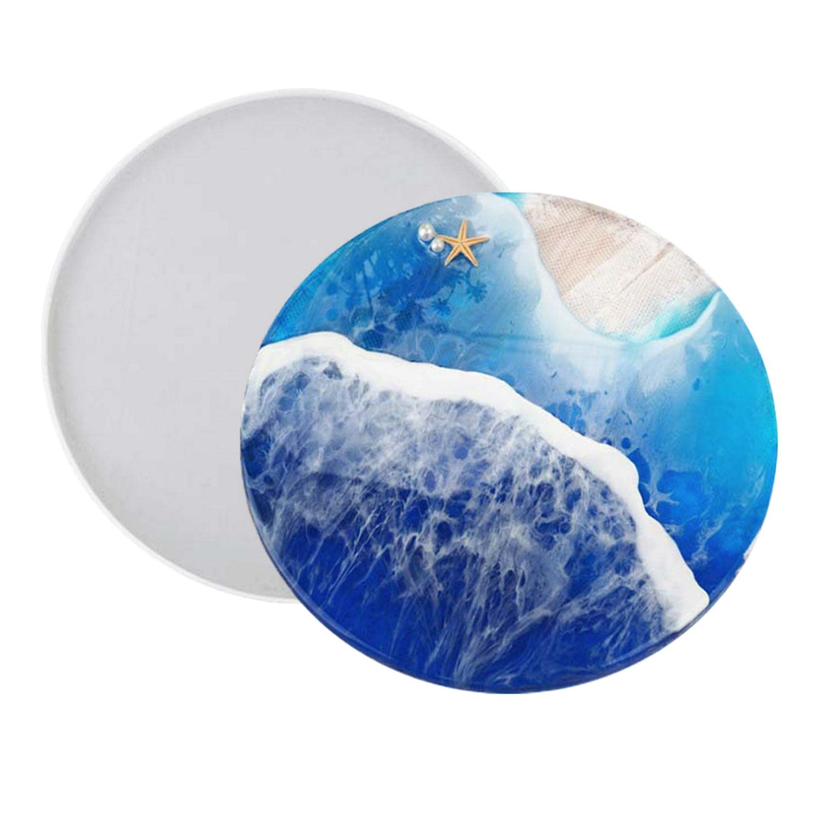 Tookie Round Silicone Molds, 12" Silicone Crystal Epoxy Non Stick Round Tray Mold, Shiny Silicone Tray Board Table Clock Mold for DIY Crafts Home Coaster Cutting Board, Desktop Decoration(Size:30cm)