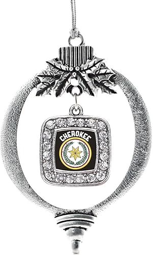 Miniatura 35 de Inspired Silver - My Vintage Initials - Adorno con dije de letra J - Adornos navideños cuadrados de plata con joyas de circonita cúbica