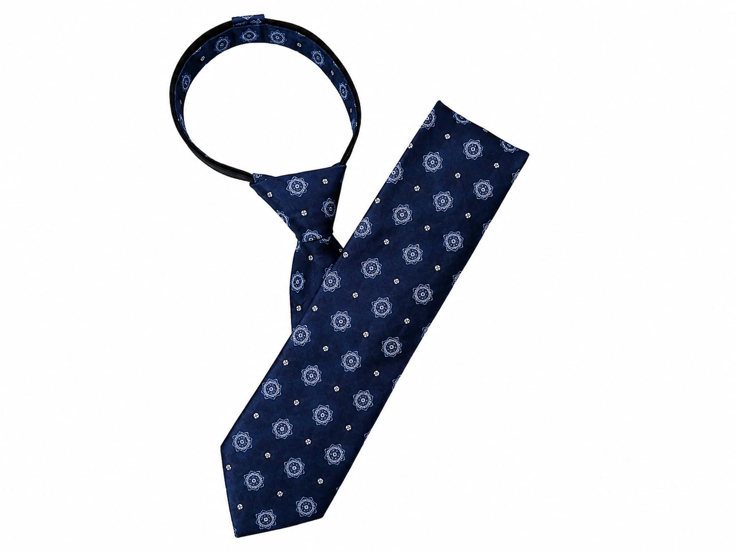 leonardi Men’s Formal Zipper tie | Handmade | Microfiber | Standard Size | Premium fabric | Superior Zip | Packaging - Folder | Colour - Navy Blue (Set of 1)-picture-29