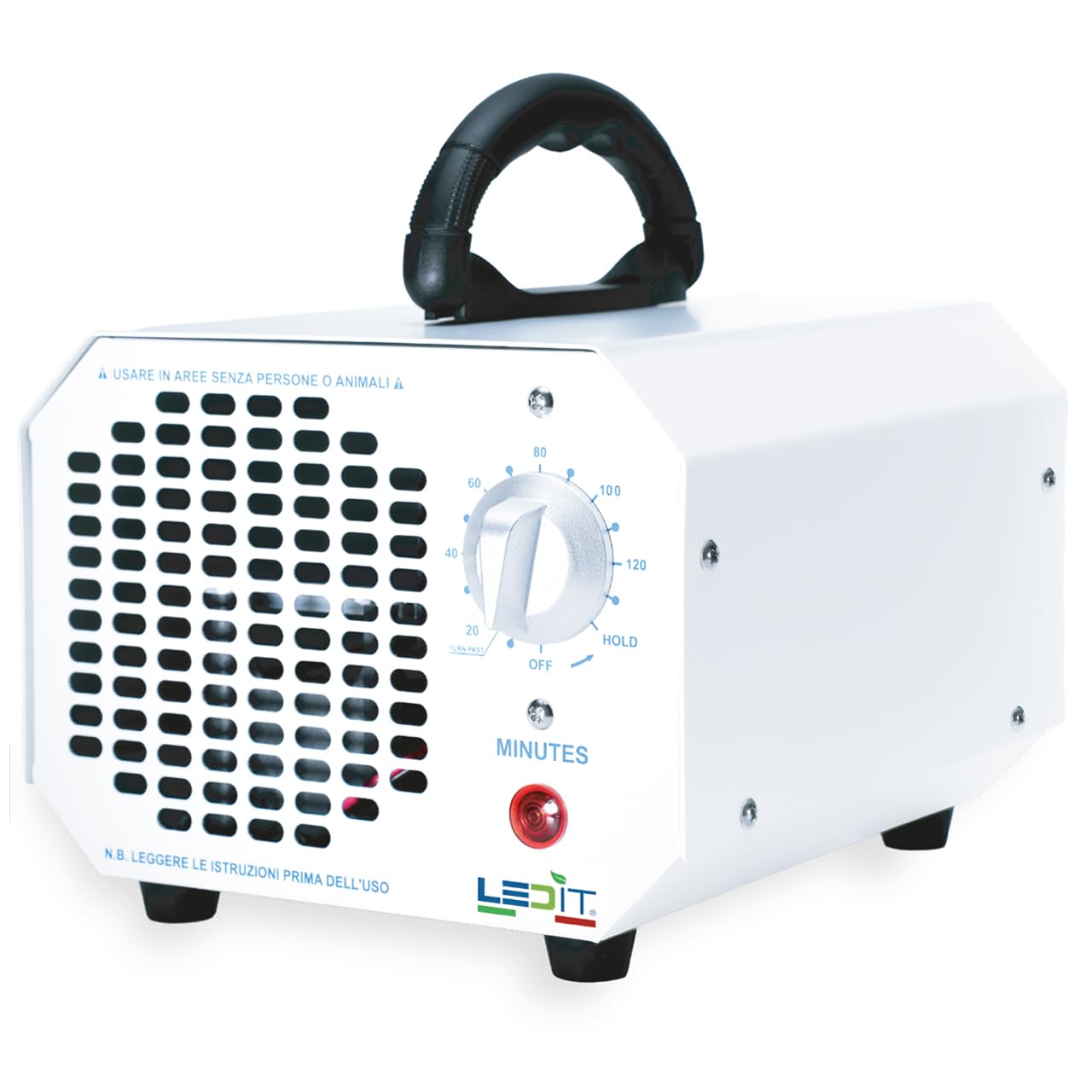 AOBOCO Macchina Per Ozono 28.000 Mg/h, Doppia Modalità Aria/Acqua, Per Casa, Auto E Industria, Timer 2 Ore, Custodia Metallica, 160W