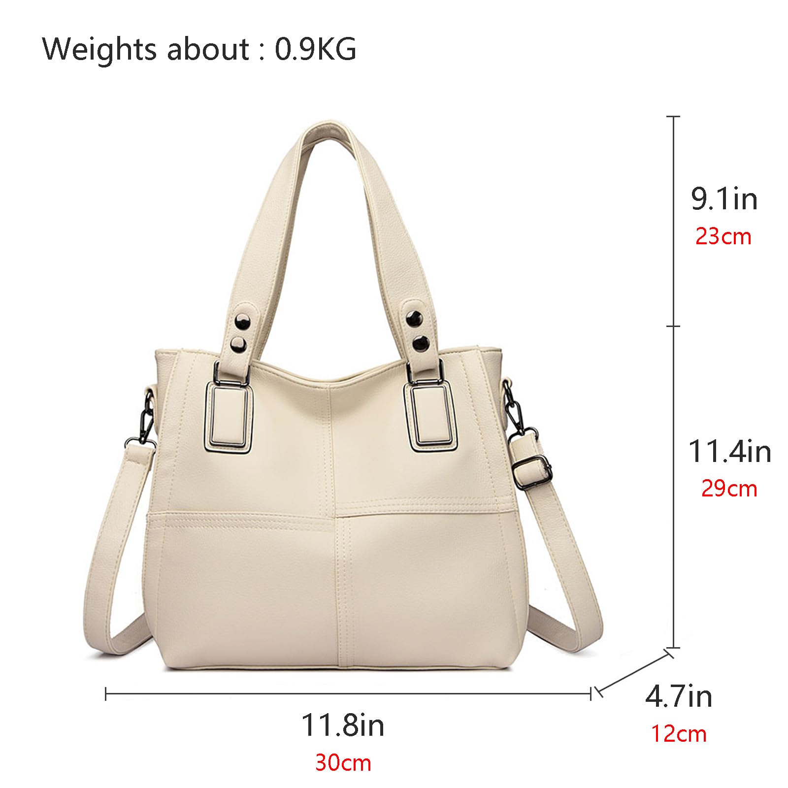 Donna Borse a Mano PU pelle Grande capacità Borsa a Spalla Hobo Multifunzionale Borsa a tracolla