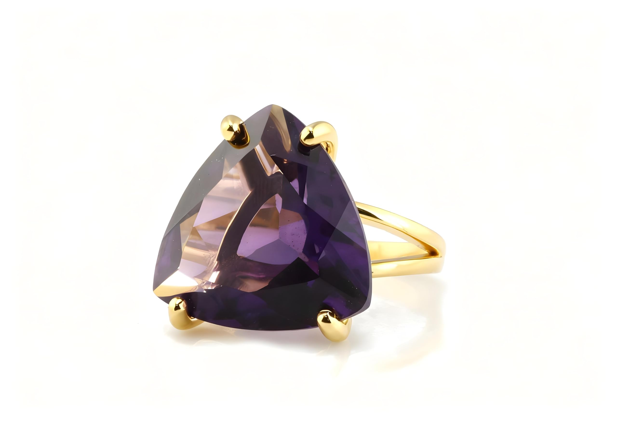 Anillo de Amatista en Plata de Ley 925 - Preciosa Piedra de Nacimiento de Febrero para Regalo de Cumpleaños, Regalos de Aniversario, Joyas de Declaración de Moda - con Caja de Regalo