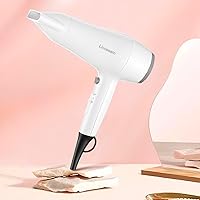 Vista 3 de Hair Dryer, 1875W Compact Hair Blow Dryer, with Diffuser and Concentrator, White
