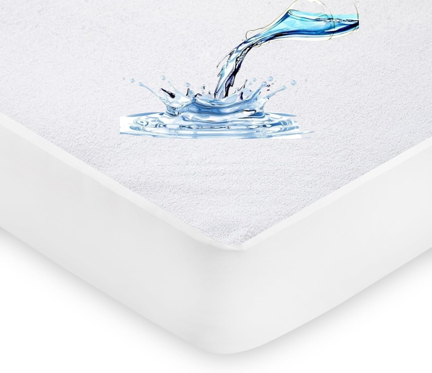 QAYAM 100% Waterproof Terry Towel Mattress Protector Deep Fitted 30CM Mattress Cover topper Sheet Stretch Skirt-Single-(90x190+30)
