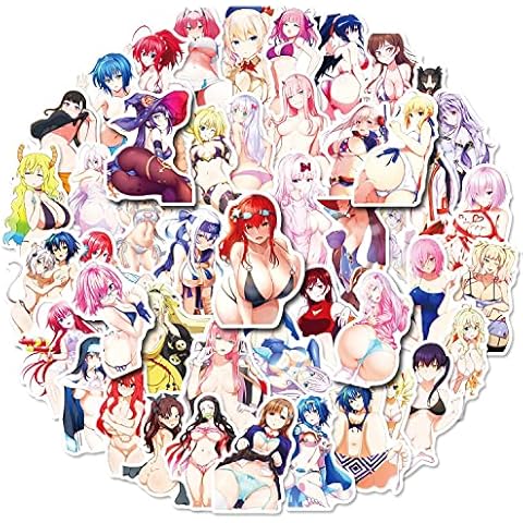 50Pcs Waterproof Anime Girl Stickers Cover