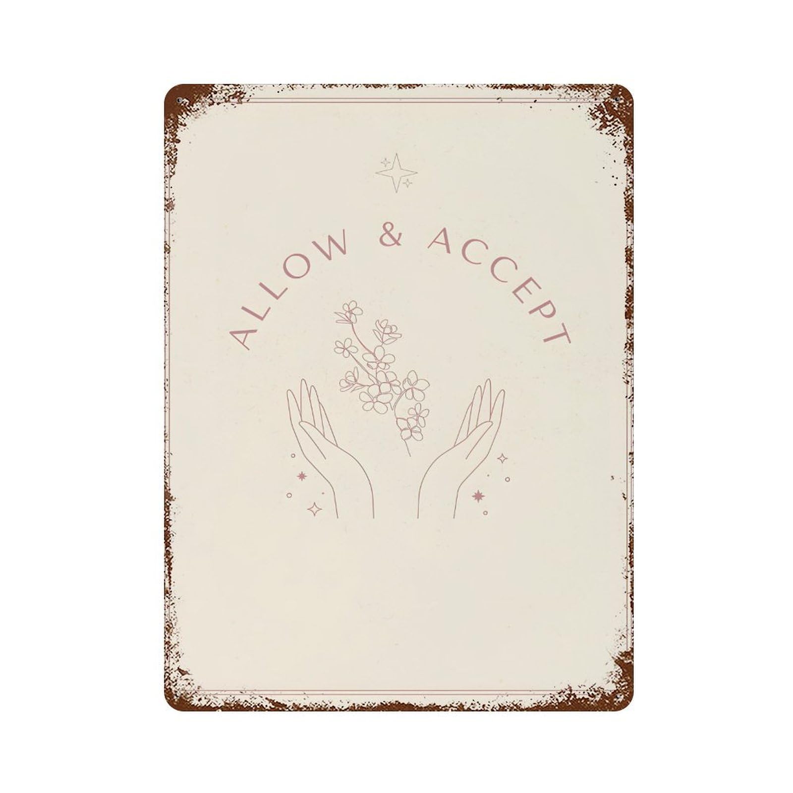 xiaoxiaoshen Allow And Accept Mental Health Wall Decor Art Metal Tin Poster Modern Home Decor Art Home Bar Shop Decorations Vintage Sign 40x30cm