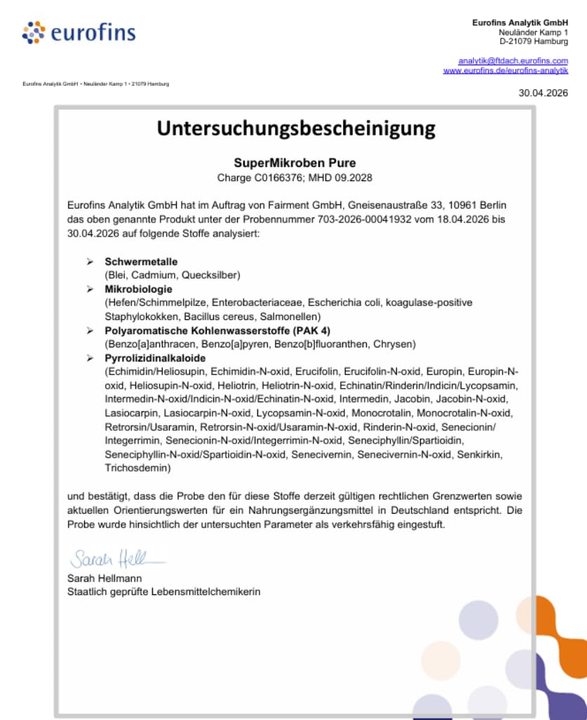 fairment SuperMikroben® Pure, Bakterien Stämme 3 MRD KBE/Tagesdosis, hochdosiert, 60 Kapseln aus Deutschland