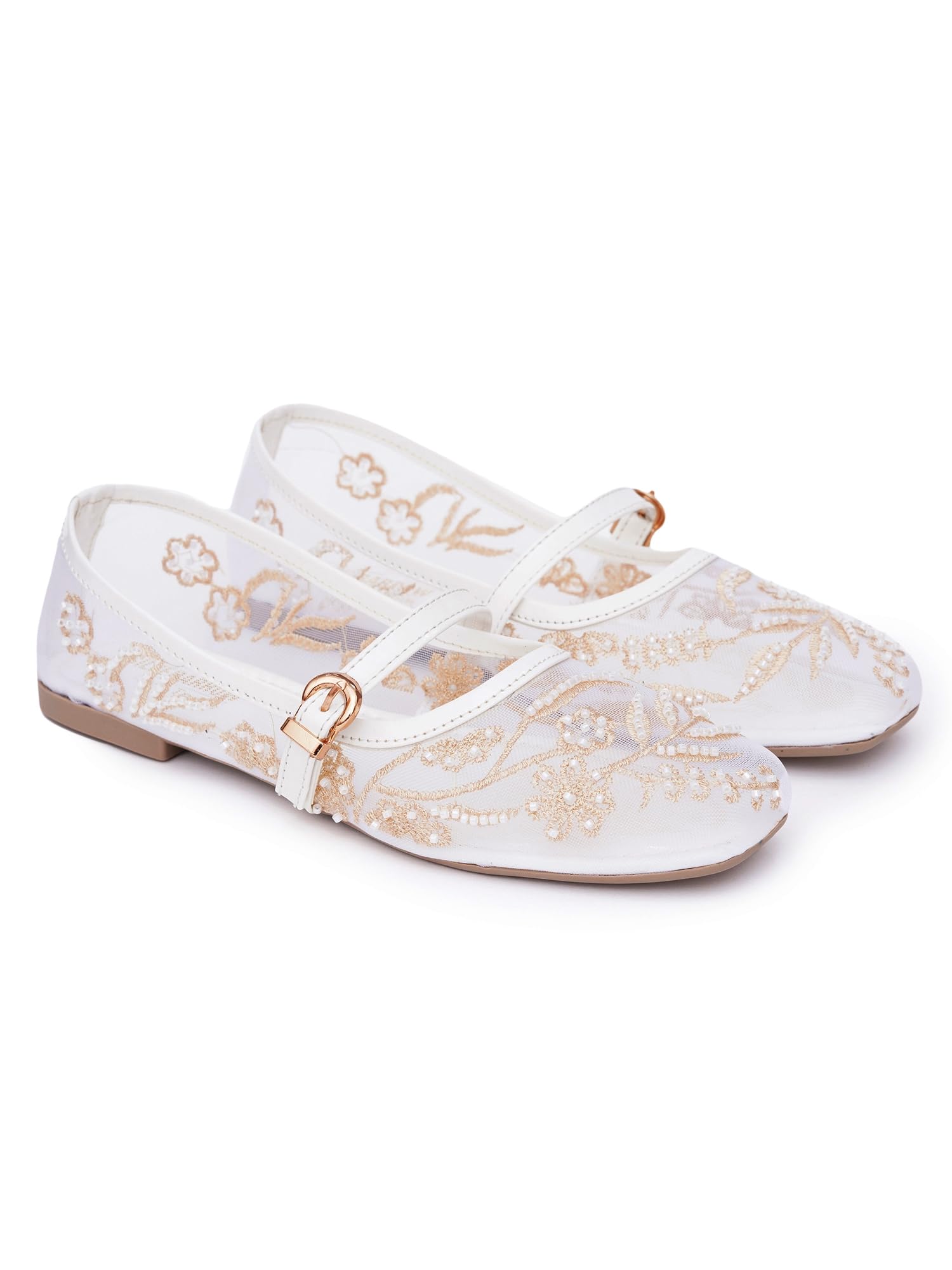tryme Women’s Elegant Mesh Mary Jane Ballerina Flats | Trendy Slip-On Comfortable Casual Flats Special Occasions-picture-24