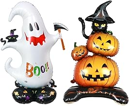 ハロウィン バルーン 装飾 2個 高さ約120ｃｍ 風船 ハロウィン飾り 大型 ハロウィン 風船 Happy Hallowen ホームパーティー イベント お店 ハロウィン パーティー 学園祭 デコレーション(幽霊+カボチャバルーン)