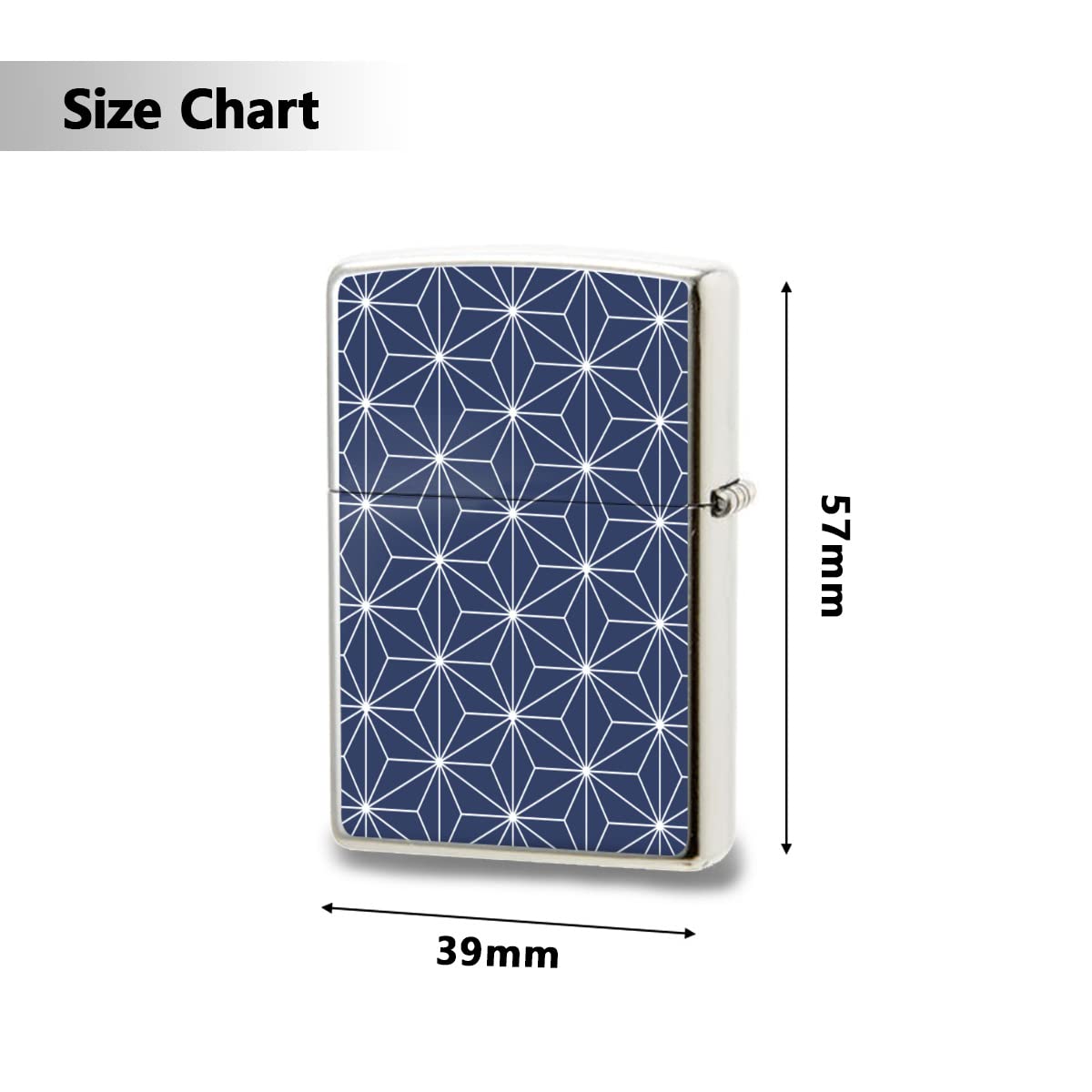 Amazon.co.jp: Zippo兼用ケース 和柄 青 麻の葉模様 互換性があ ジッポ 