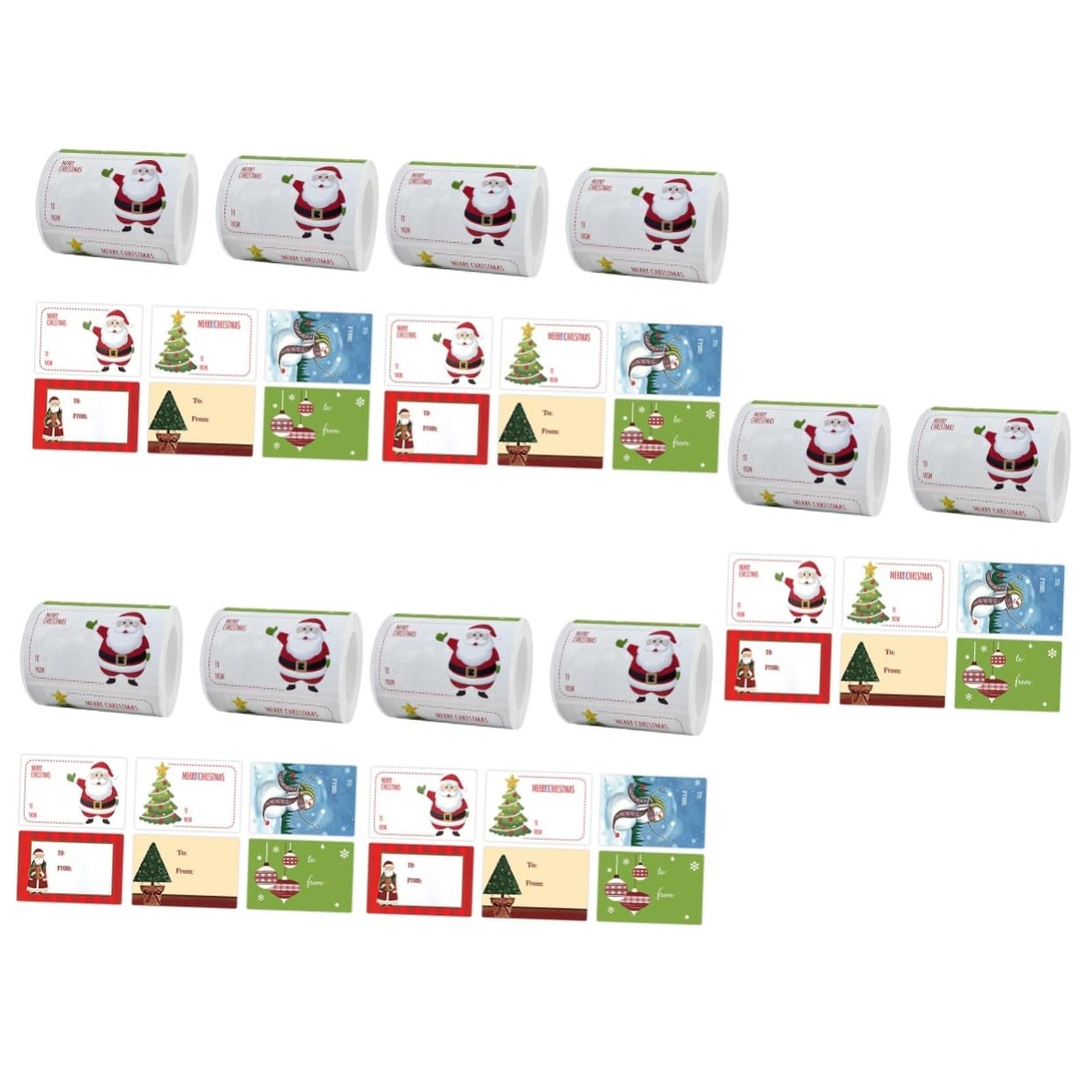 SHINEOFI 10rotoli Adesivi Natalizi Autoadesivi Etichette Decorative Per Confezioni Sticker Festivi Per Decorazioni Inviare e
