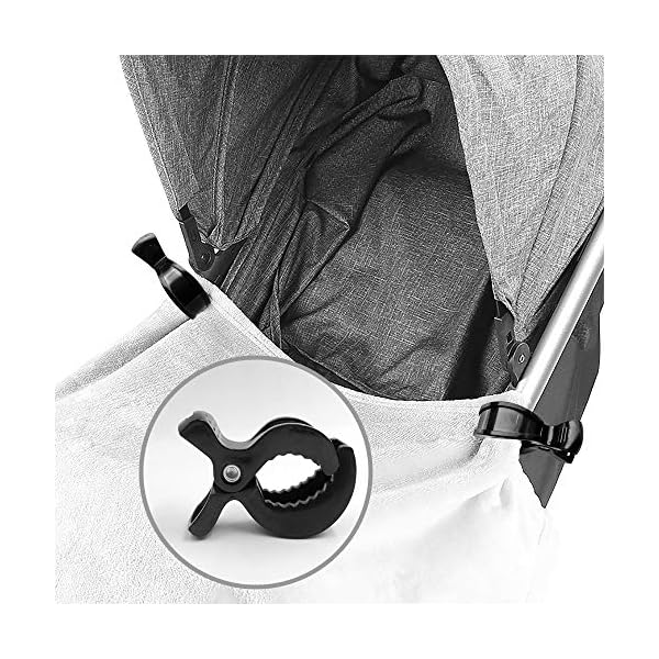 6 Kinderwagen Klammer + 2 Haken Clips für Einkaufstasche Spielzeug Wickeltasche Winter Decke , Kinderwagen Zubehör… – Bild 5