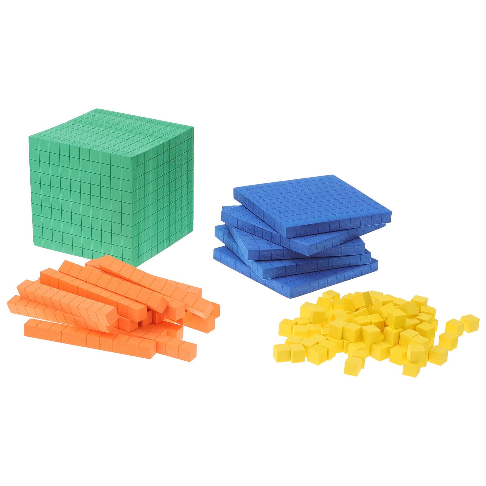 EXCEART Math Counting Cube 1 Set Base Ten Blocks Educational Learning Place Value Blocks Base 10 Math Manipulatives Math Linking Cubes