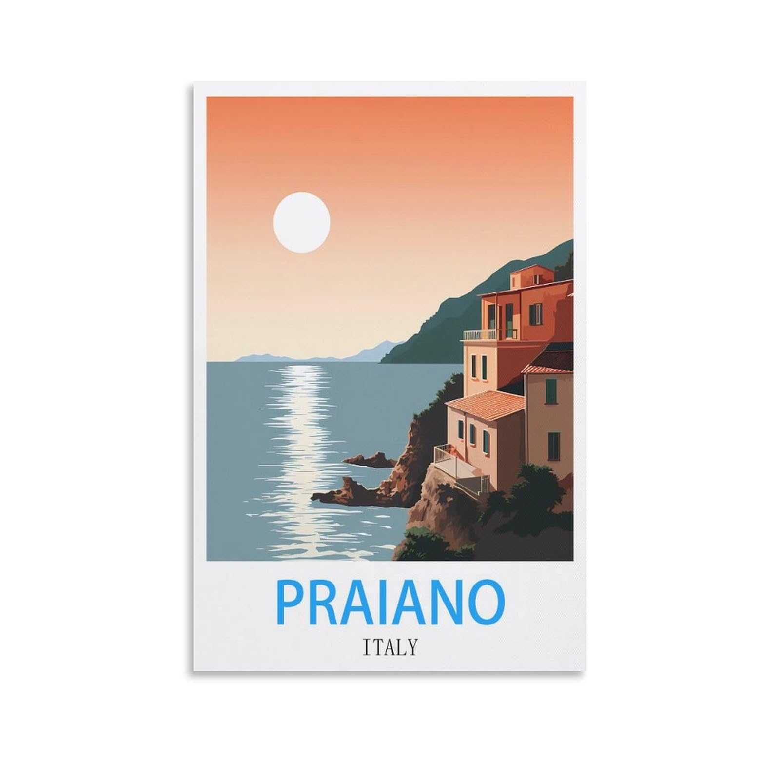 Metal Bar Signs Vintage Praiano Italy Travel Tin Signs Metal Poster Wall Decor Office Cafe Bathroom Badroom 20x30cm