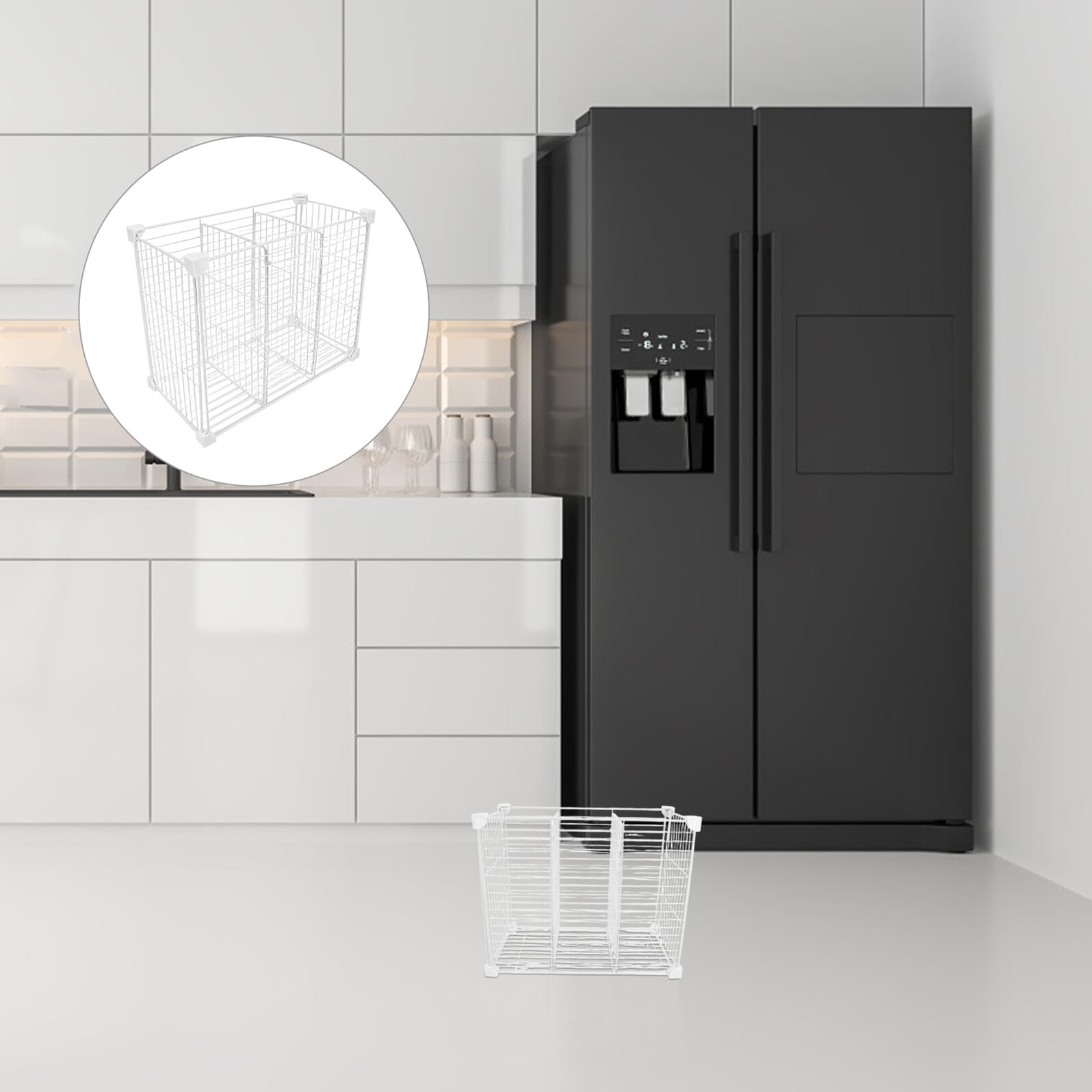 Sewroro Gefriertruhen Organizer aus Metall mit 3 Fächern Temperaturbeständige Gefrierbox Zur Lebensmittelaufbewahrung Modularer Kühlschrank Regaleinsatz für Effiziente Sortierung