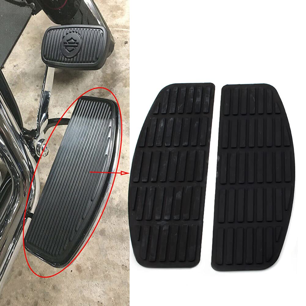 Front Rubber Rider Insert Footboard Floorboard Foot Peg Footrest Pad Compatible for Harley Touring Softail Road King Electra Glide 1986-2022 (A)