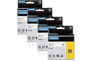 Replacement for DYMO Rhino 18443 Label Tapes 9mm 3/8" Compatible with DYMO...