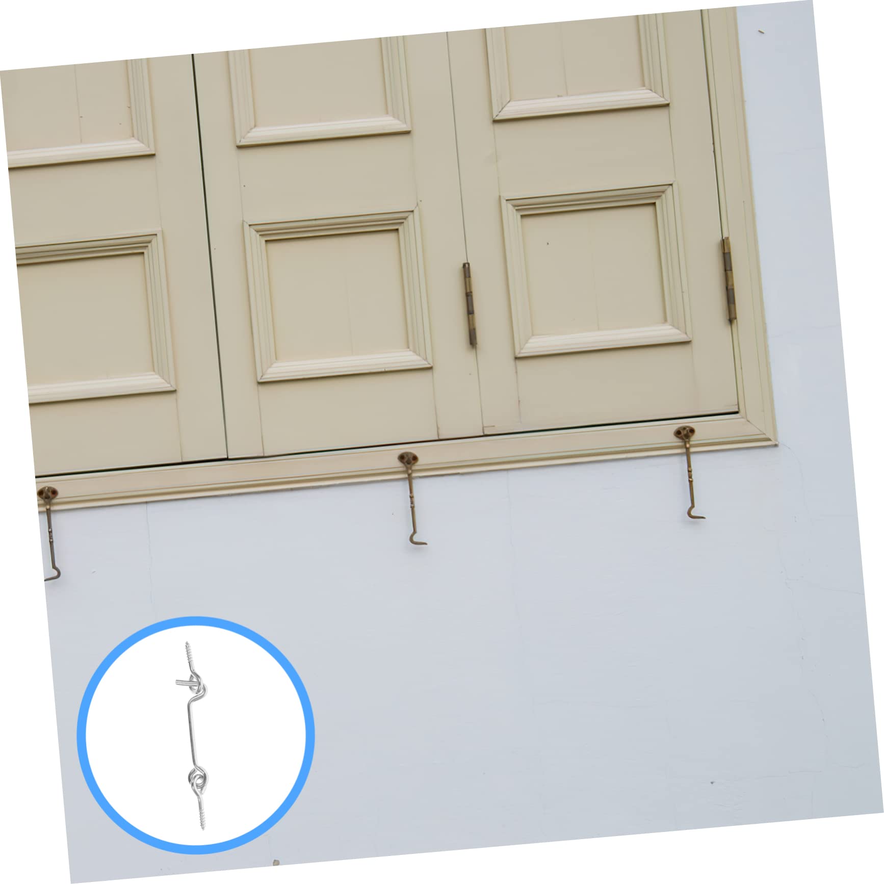 Mikikit 10 Sets Window Door Hook Wind Hook Sliding Barn Door Latch Window Hook Door Latches Window Locks Barn Door Hook Swivel Hooks Door Hook Lock Hook and Eye Latch Carbon Steel Silver