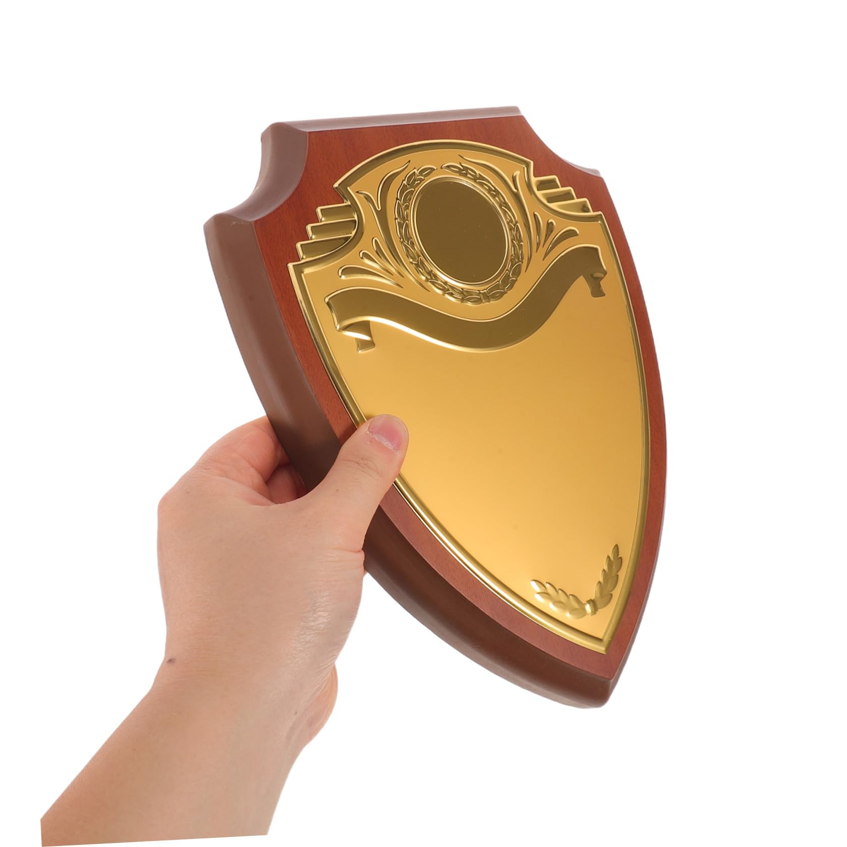 Tofficu Targa in Legno Forma di Scudo per Premi Medaglia Vuota Personalizzabile Decorazione Commemorativa per Onori e Pensionamento