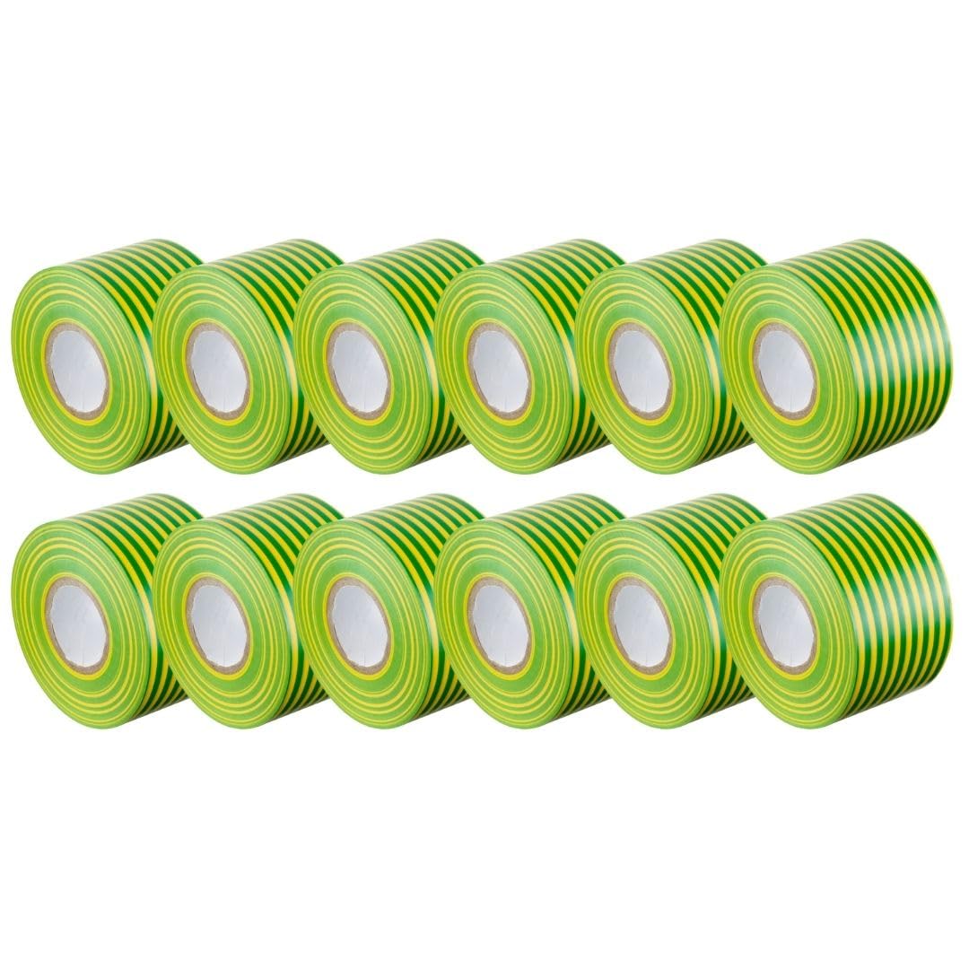 Gocableties Earth Wide Electrical Tape, 50mm x 33m, 2" Strong Self-Adhesive PVC Insulation Tape for Insulating, Repairing and Protecting Electrical Wires, 12 Rolls