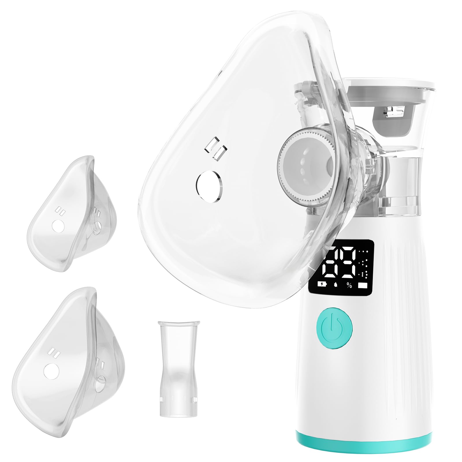 portable nebulizer, mesh nebulizer for adults and kids with smart led display, 3 modes & auto-cleaning for home and travel use