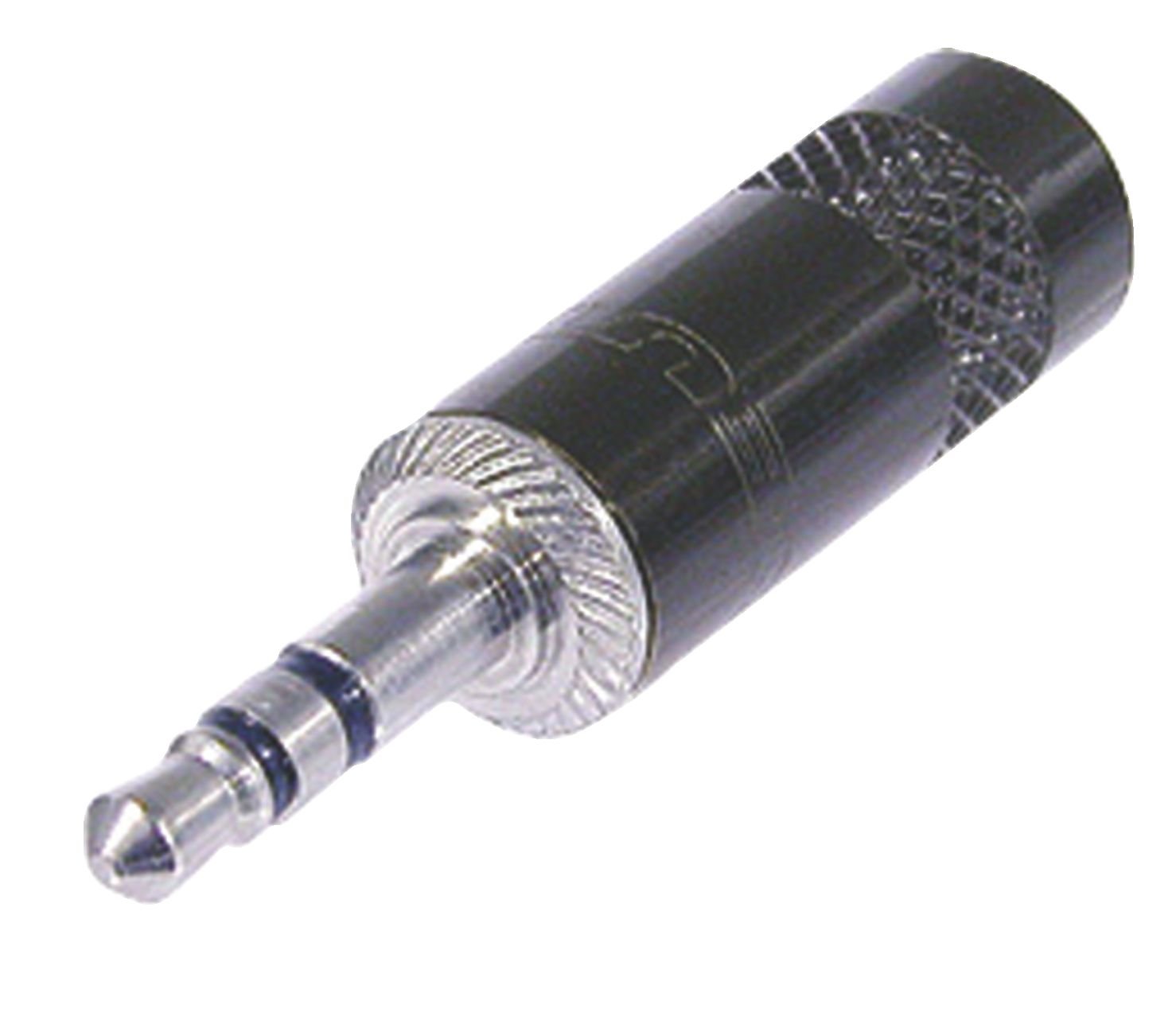 3,5-mm-Stereo-Stecker, männlich, schwarzes Metallgehäuse