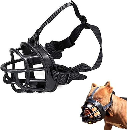 Bozal para perro, canasta suave ajustable para perros medianos y grandes, deja de morir y ladrar.