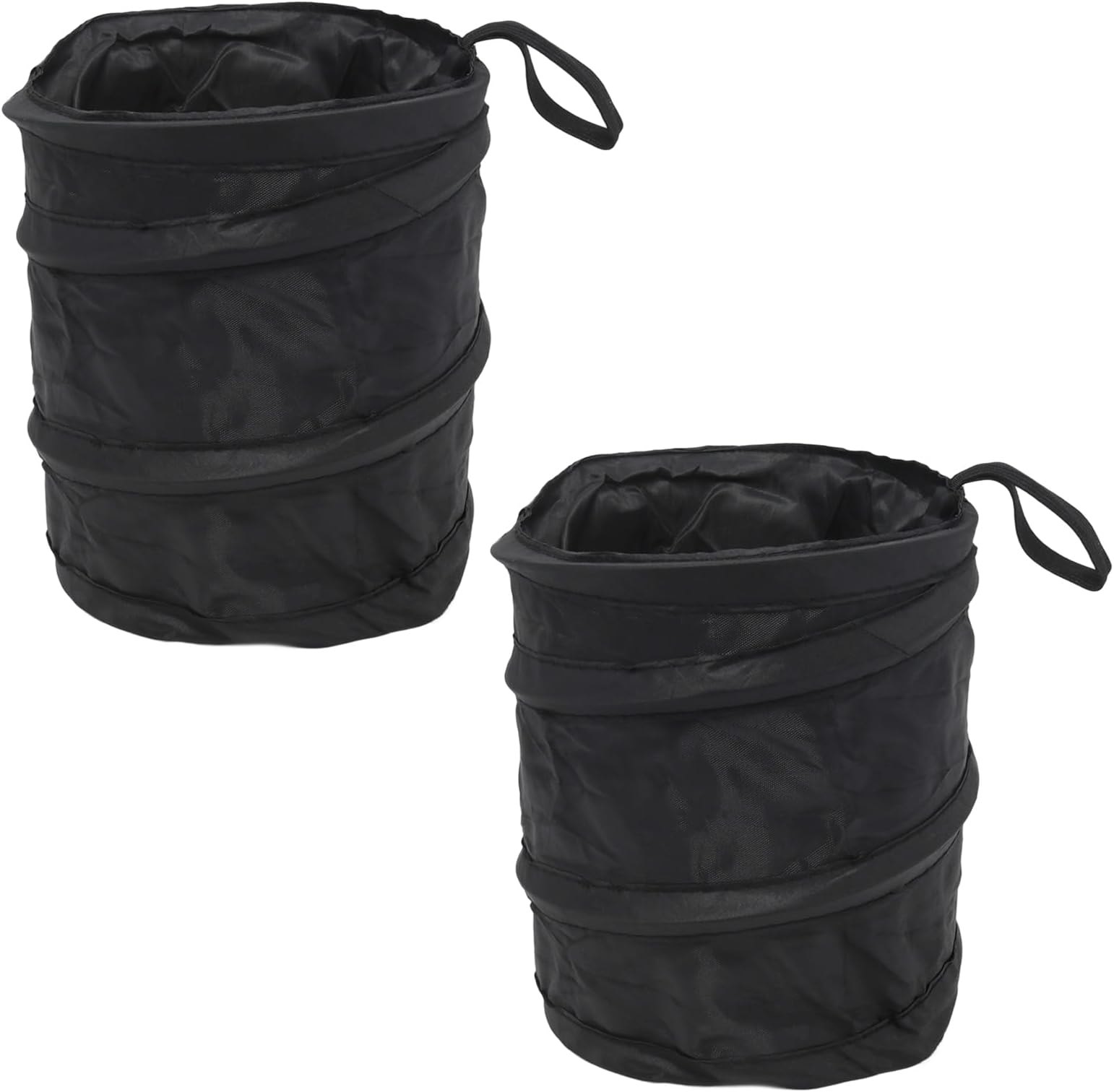 2Pcs Car Trash Can,Black Pop-Up Garbage Bin,Collapsible & Portable for SUV, Back Seat, Camping, Travel, Home, Office