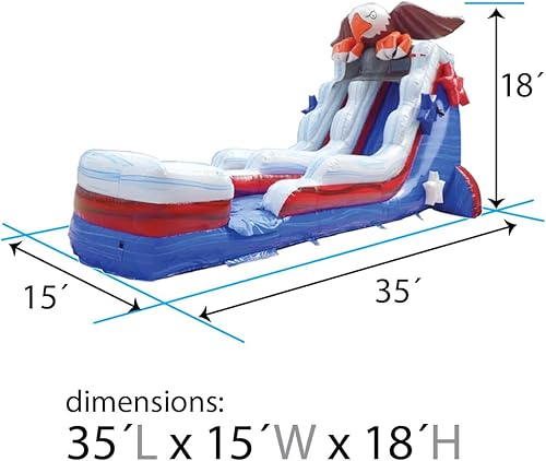 Miniatura 7 de TentandTable Tobogán acuático inflable para niños y adultos, diversión acuática gigante de grado comercial, incluye soplador de aire eléctrico, 35