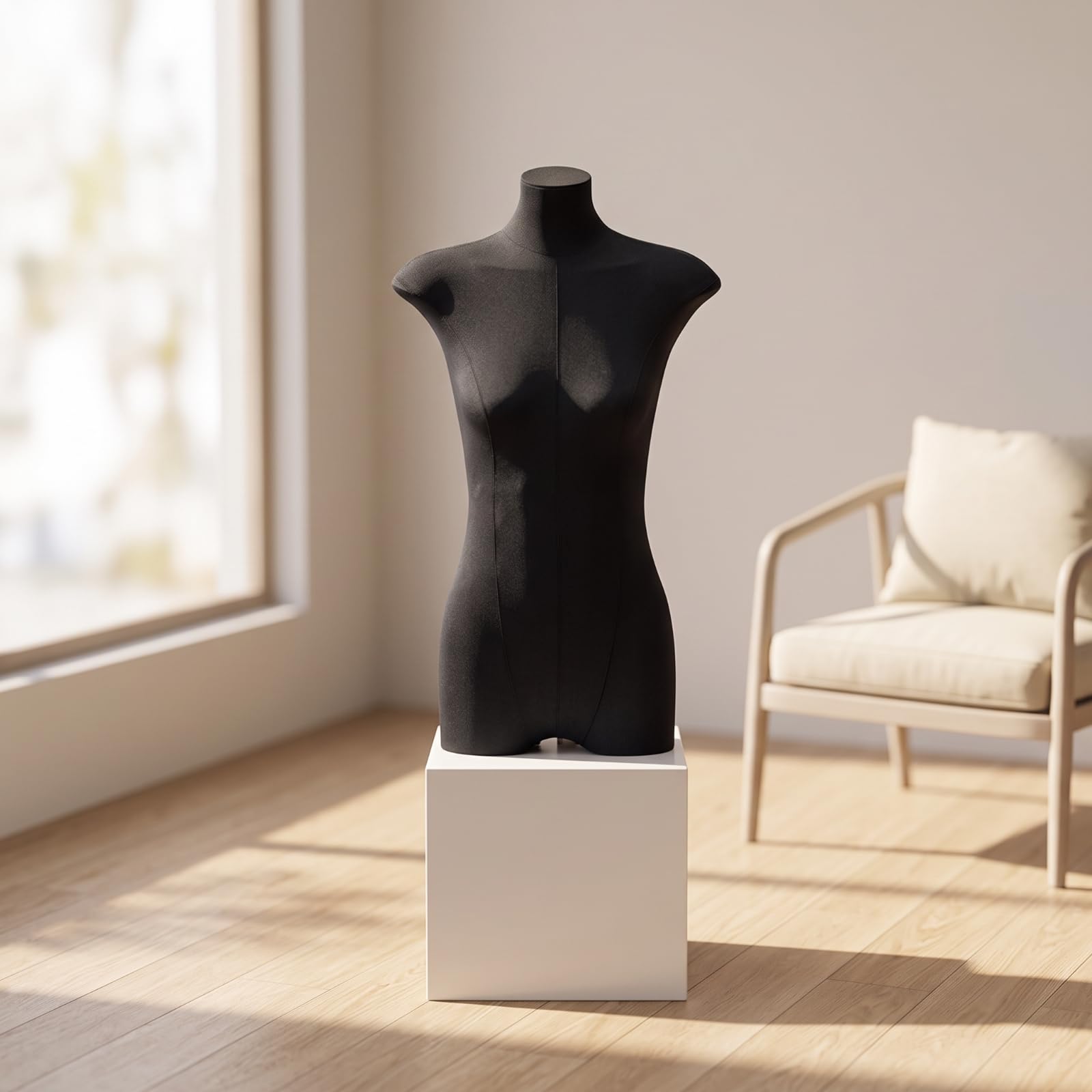 Busto Manichino Donna Leggero Busto da Donna Stabile Manichino da Vetrina per Negozianti, Sarti, Negozio di Abbigliamento