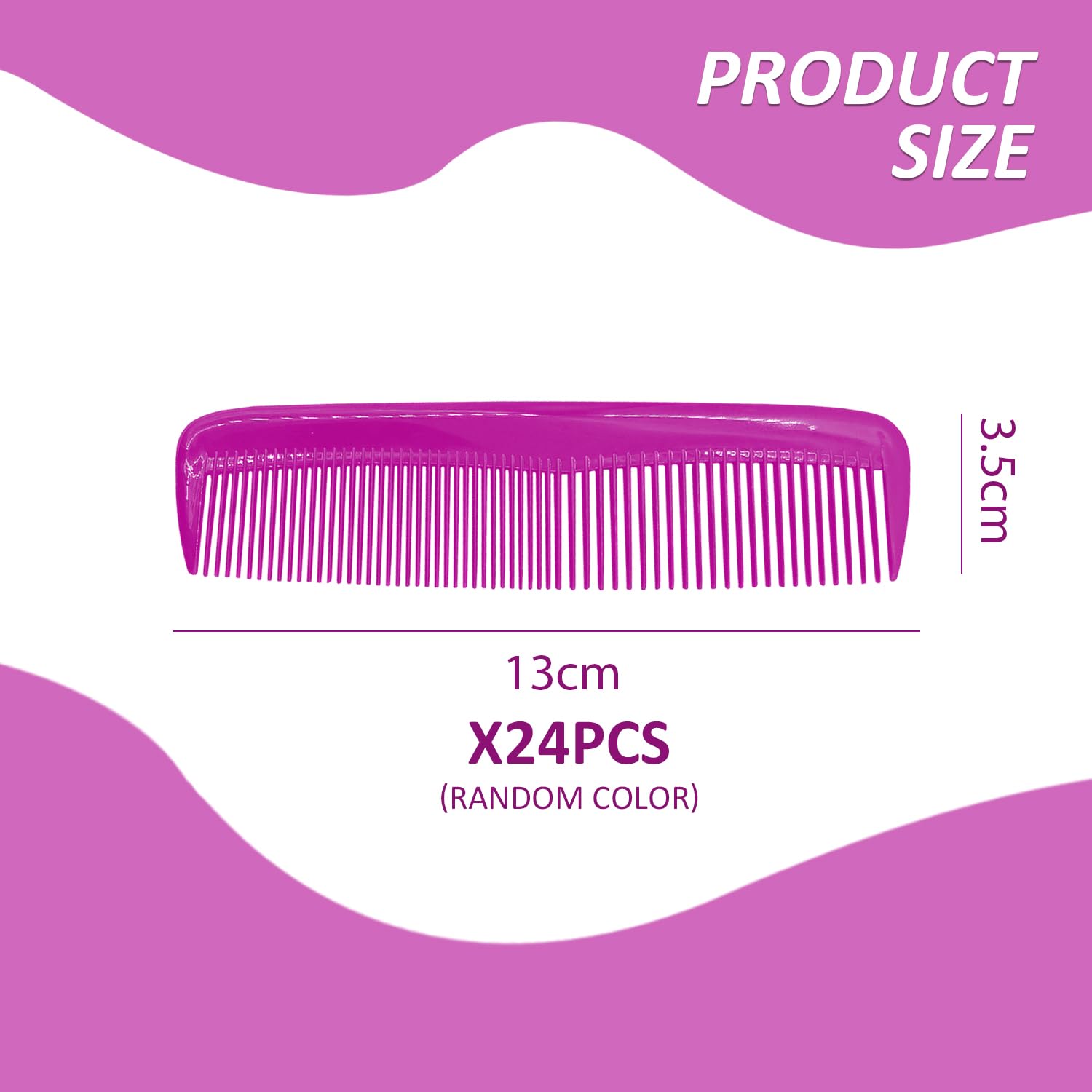 24 Mini Plastic Combs, Portable Combs, Fine-Tooth Combs, Hair Combing Tools, Hair Styling Tools, Color Random - Image 2