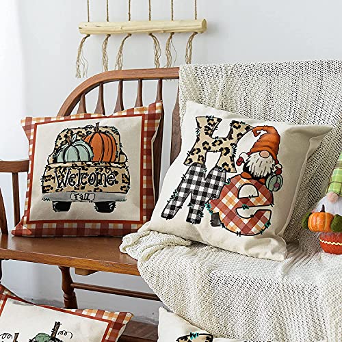 Ibesecc Fall Leopard Buffalo Plaid Love Home