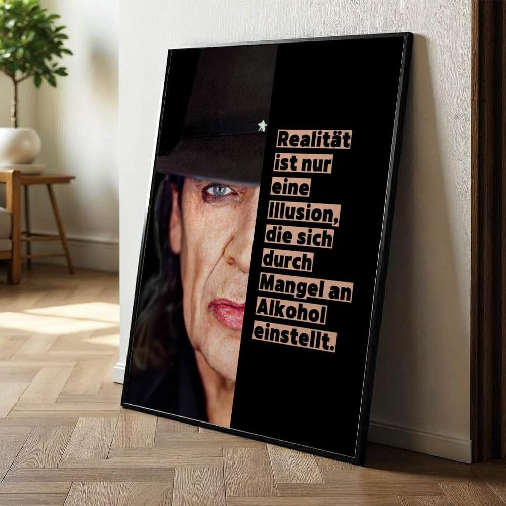 CANVEO Udo Lindenberg Bild Poster Leinwand, Geschenk Musik Kunstdruck, Rockmusik Deutschrock Rocklegende Wandbild, Spruch Zitat Musiklegende, Musikliebhaber Fanartikel