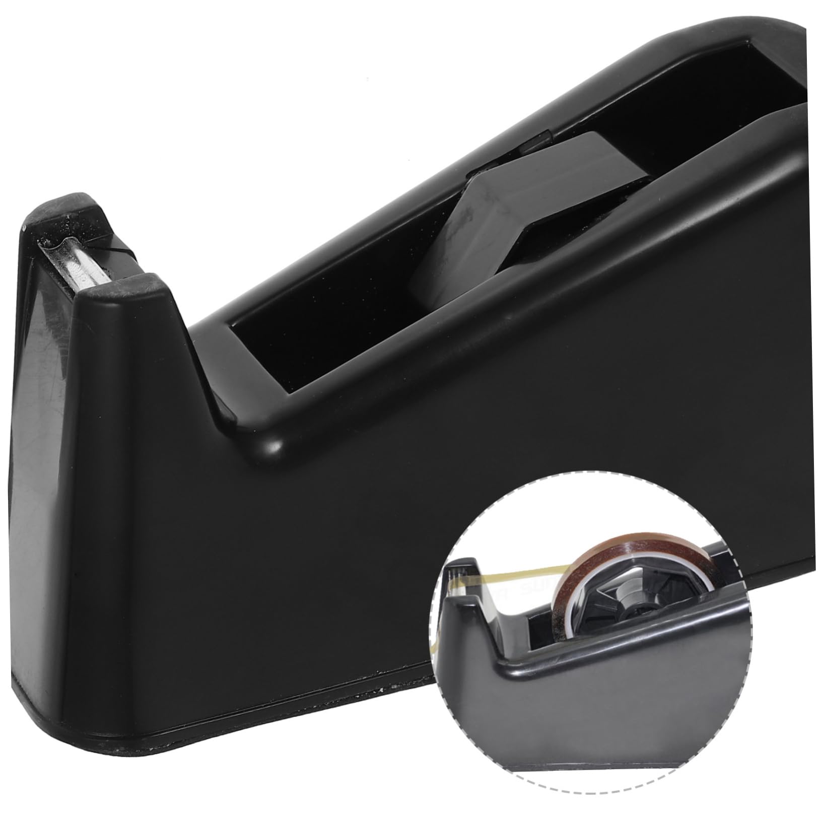 Petit Distributeur de Ruban Adhésif Noir Abs Acier Inoxydable pour Bureau