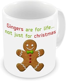 GrassVillage Funny Redhead Mug – Gingers are for Life Not Just for Christmas – Sarcastic Gift for Ginger Friends, Coworkers, Him or Her – Xmas, Birthday, Secret Santa – 11oz Ceramic Coffee Cup