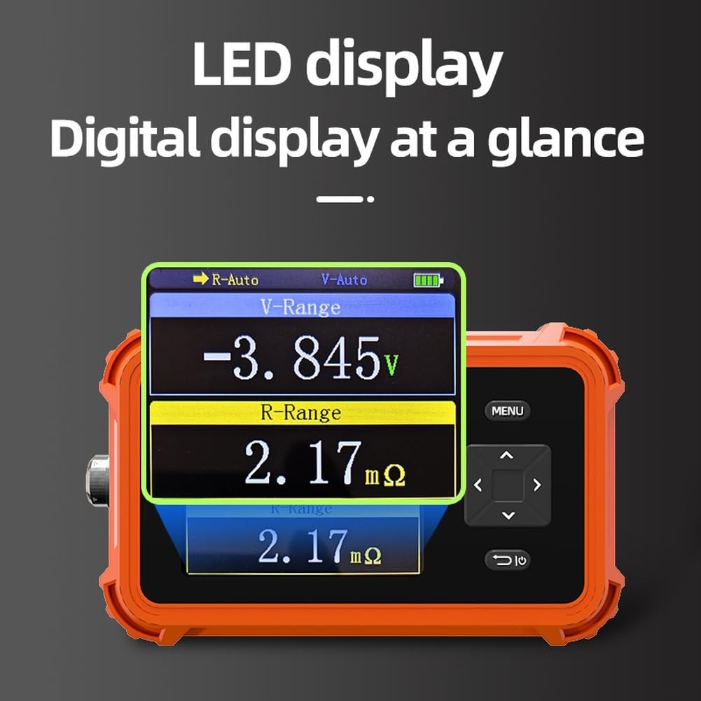 Testeur de résistance interne pour batterie, 0-100Ω et ± 110 V CC avec écran TFT de 2,8", rechargeable de type C pour cellules au lithium