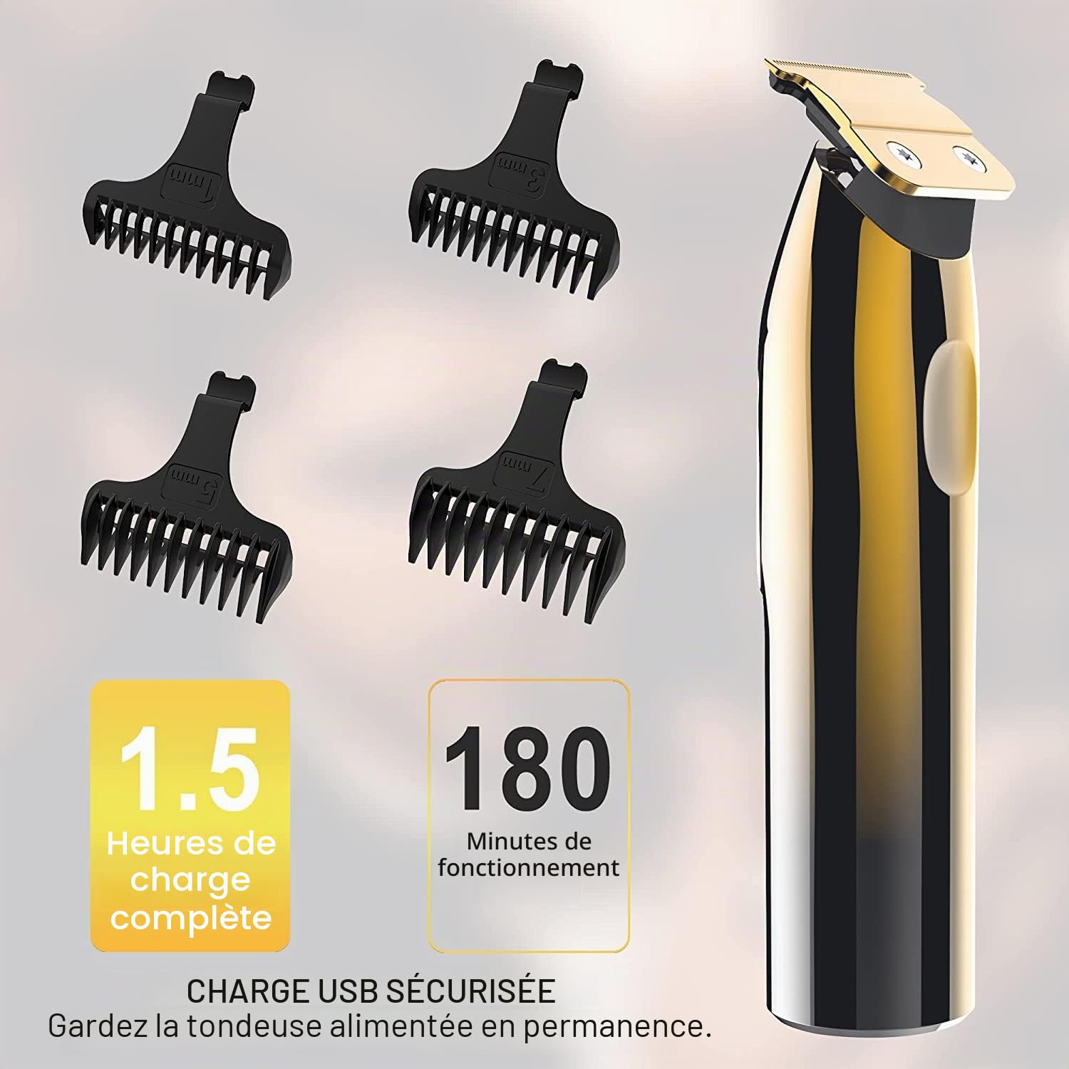 Hatteker Rasoir éLectrique Pour Homme Avec 3 Lames Flexibles En Forme De T, Tondeuse à Barbe, Tondeuse à Cheveux, Kit D'Entretien éTanche