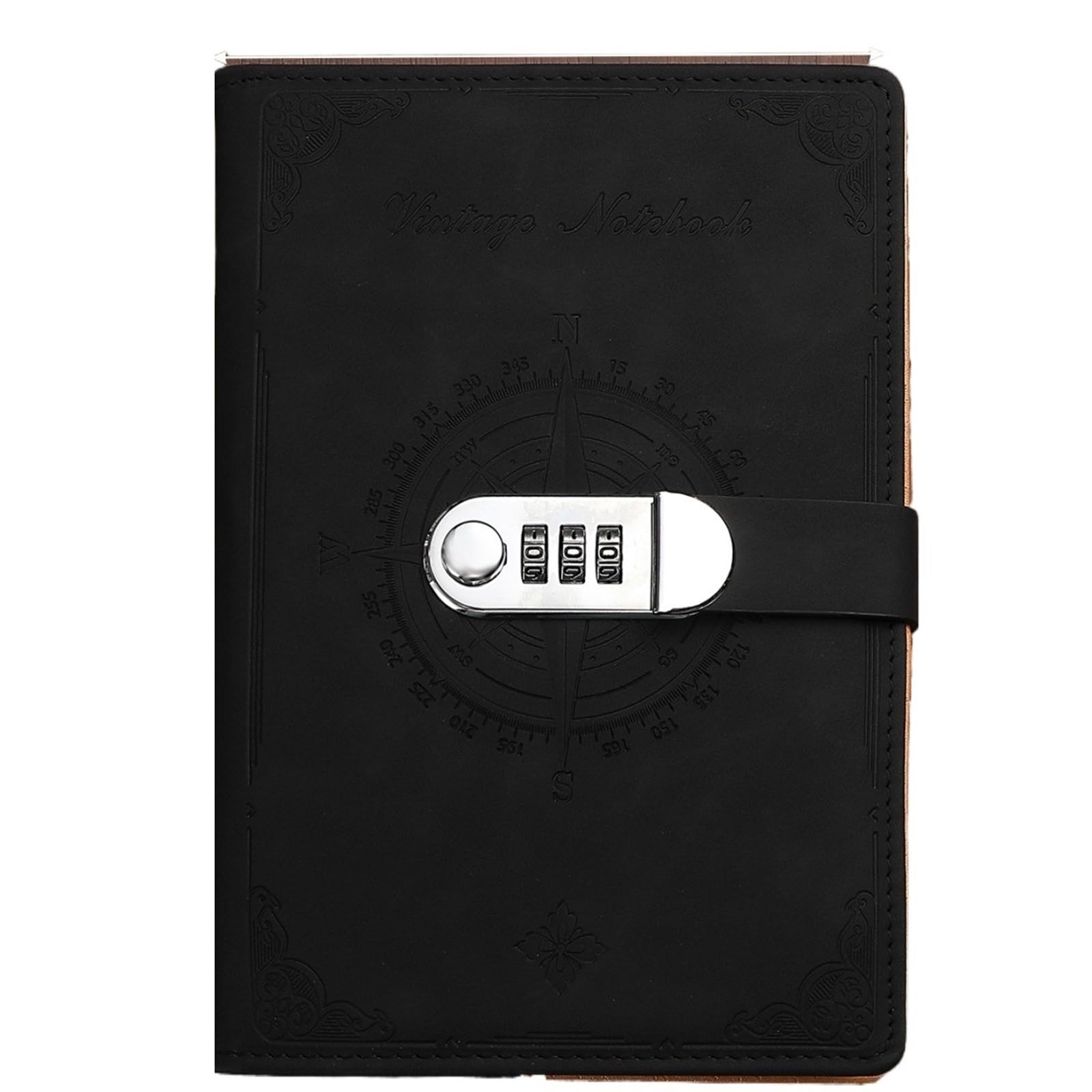 Diario con Candado Cuaderno A5 de 200 páginas, estilo retro, con contraseña y candado, carpeta diario gruesa, creativa, for estudiantes, papelería(Color 4)