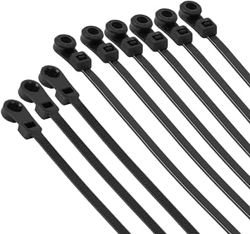 Screw Hole Cable Tie Plastic Clamp 100 Pack Black 3.6x150mm