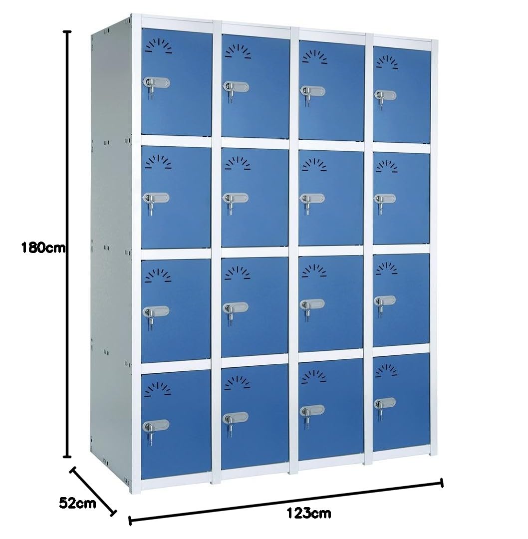 Vestiaire Métallique industrie propre. 16 Casiers. 1 Module. 4 Eléments. Dim : H 1800 mm x L 1230 mm x P 520 mm. Démonté.