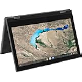 Lenovo Chromebook 300e 2-in-1 Convertible Laptop in Black AMD Processor up to 2.4Ghz 32GB eMMC 4GB DDR4 11.6in IPS Touchscreen BT Dual Webcam HDMI (Renewed)