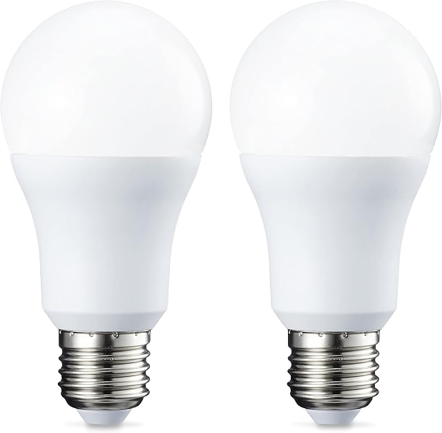 Amazon Basics LED E27 Edison Screw Bulb, 10 W (equivalent to 75W), Warm White, Non Dimmable - Pack of 2